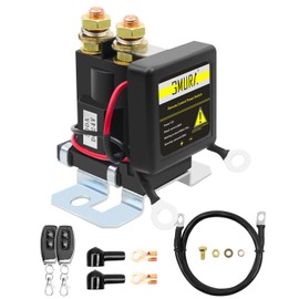 Remote Battery Disconnect Switch 12V, 200A High Current Kill Switch for Car Truck Camper Boat, with 2 Connecting Extension Cables & Remote Key & Dust Cap, Anti-Theft Battery Shut/Cut Off Switch