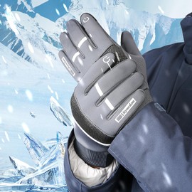 KynciLOR Womens Winter Gloves Mens Thermal Gloves with Touchscreen Fingers Water Resistant for Runing Working Texing Driving, Grey, Small