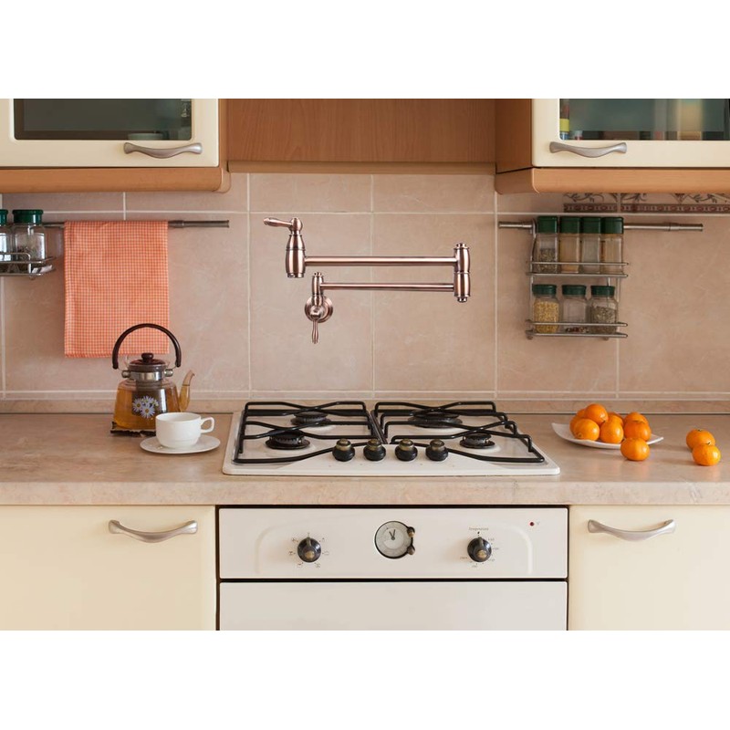 Copper One-Handle Copper Kitchen Faucet Pot Filler with Side Spray