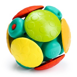 Bright Starts Juguete de bola de actividad Wobble Bobble, juguete de gateo para bebés y niños pequeños, sonidos y texturas interactivos, a partir de 3 meses