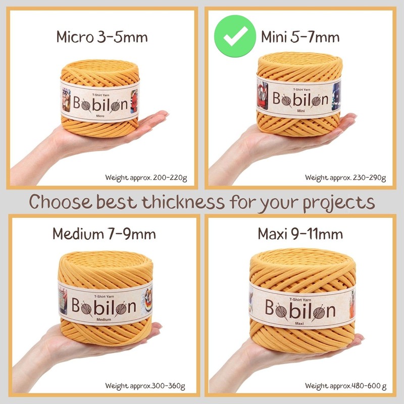 Cotton T-Shirt Yarn – 5–7 mm Jersey Ribbon for Crochet,