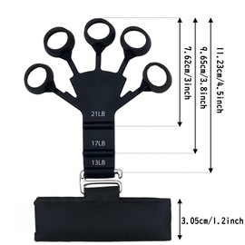 Finger Power, Set of 2, Finger Trainer, Finger Training, Grip Strength, 3 Adjustable Resistance, 13LB/17LB/21LB, For Elderly, Finger Stretcher, Piano, Finger, Training, Nursing, Strengthening