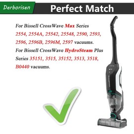Brush Replacement Parts for Bissell CrossWave Max 2554 2554A 2590 2593 2596, HydroSteam 35151 3515 35152 3513 3518 Vacuums,1 Multi-Surface Brush Roll+1 Pet Brush Rolls+2 Filters Accessory Kit