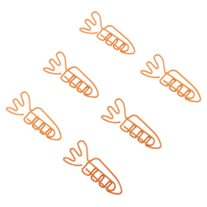 100Pcs Carrot Paper Clips Carrot Shape Strong Metal Anti Slip