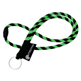 Mia Mai Tubular Lanyard (45 cm) Lanyard with Safety Clasp, Key Ring Keyring, Green / Black