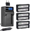 Kastar 3-Pack VM-BPL13 Battery and LCD AC Charger Compatible with