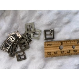 Unbranded 1 dozen Silver metal prong BELT Buckle Buckles sewing doll crafts 5/8" square