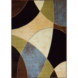 Home Dynamix Optimum Napoli Area Rug 7'8" x10'4", Bold Geometric Shapes Brown/Beige