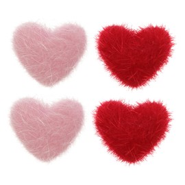 Baluue 4pcs Nail Art Decorations DIY Fuzzy Ball Manicure Heart Shaped Ornament