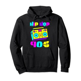 90's Hip Hop Music Retro Boombox Vintage Colorful 1990s 1990 Pullover Hoodie