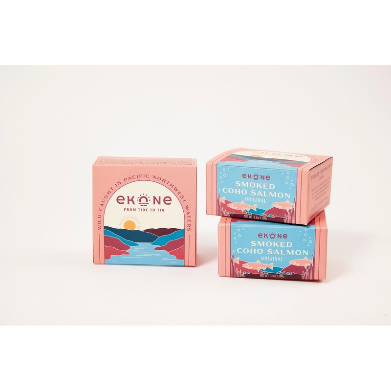 Ekone Smoked Coho Salmon (6 Pack), Wild Caught in Pacific