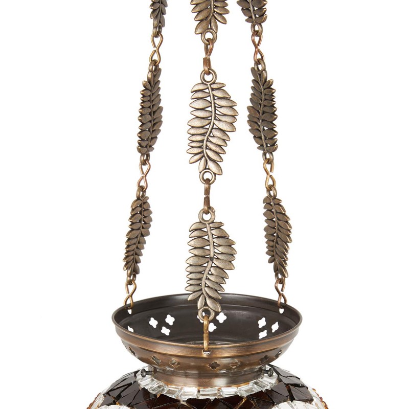 DEMMEX Turkish Moroccan Colorful Mosaic Bohemian Boho Hanging Candle Holder