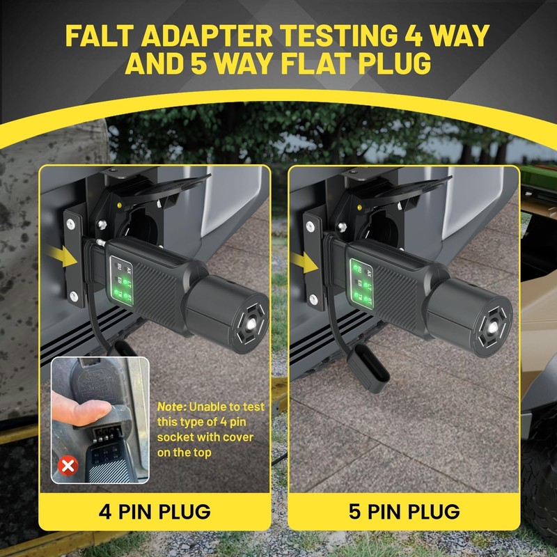 Oyviny 3-in-1 Trailer Plug Tester 4/5 Pin Flat & 7