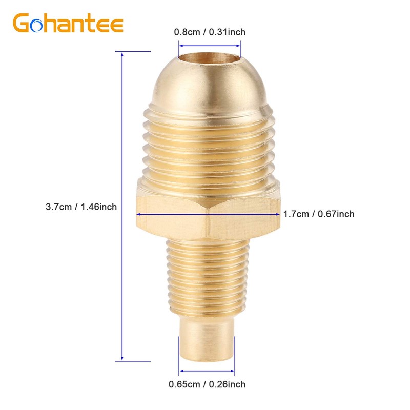 gohantee Propane Orifice Connector Brass Tube Fitting 3/8" Flare x