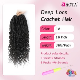 Goddess Locs Crochet Hair Luxurious Pre looped Faux Locs with Curly Ends Effortless Beauty in Every Strand Crochet Hair for Women Chestnut Brown Color 8 Packs 18 Inch