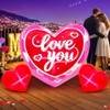 KOOY 6FT Long Valentine Inflatables Outdoor Decorations Heart Inflatable with