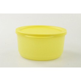 TUPPERWARE Fridge Birthday Cracker Round 530 ml Yellow Fresh Container Tin 17182