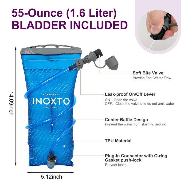 IX INOXTO Running Hydration Vest Backpack, Lightweight Water Backpack with