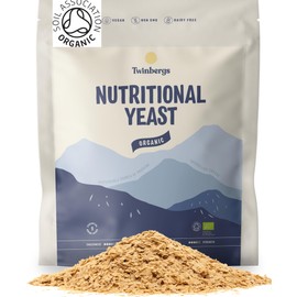 Twinbergs Organic Non Fortified Nutritional Yeast Flakes 800g - Vegan Cheese with Umami Taste - Nooch Seasoning for Pizza, Hummus, Tofu, Tempeh - Inactive Yeast Rich in B Vitamins, Iron, Protein