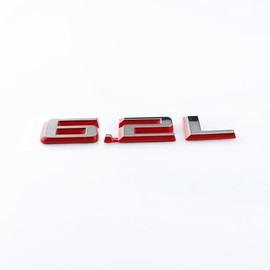 6.2L Emblem Car Hood Badge for 2019 2020 2021 2022 1500 2500HD Truck Nameplate Sticker Pack of 2 (Black-Red)