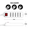 V-TAC Power Strip with Switch and Cable of 1.5 Metres,