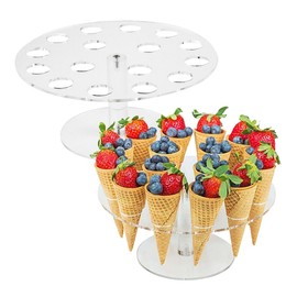 WUFGWBD 1 Piece Ice Cream Cone Stand, Candy Display Stand, Cone Display Stand, Party Waffle Display Stand, Acrylic Ice Cream Cone Stand