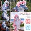 HINATAA Shark Blanket with Hood, Onesie Shark Blanket, Sleeping Bag,