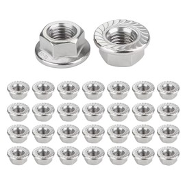 30 Pieces Flange Nuts M8, Stainless Steel Hex Nuts with Flange and Locking Toothing, Ideal for Bicycle Maintenance, Furniture Production and DIY Projects, Rust Resistant and Corrosion Resistant