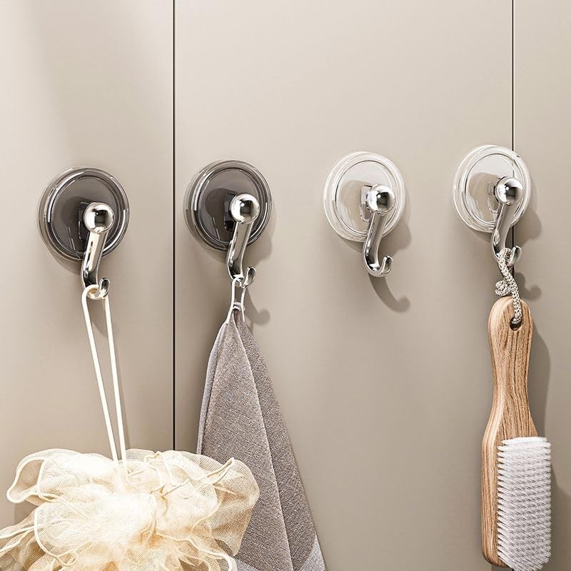 Suction Cup Hooks Strong Bathroom Rack Wall Mounted Hooks Non-Scratch