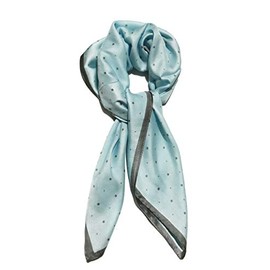 Big Square 70cm x 70cm Ladies Womans Faux Silk Head Neck Warmer Scarf - Turquoise Blue Stars