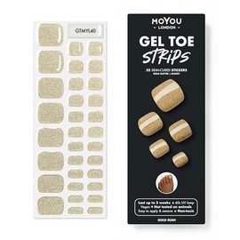 MOYOU LONDON Semi Cured Gel Nail Strips - 32 Pcs. Gel Wraps for Toe Nails - Easy to Apply & Remove for Salon-Quality Pedicure