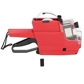 Price Tag Gun 10 Digits 2 Lines Labeller Marker Attacher Tool for Office Retail Store Red