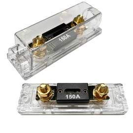 Ohleats 2 PCS ANL Fuse Holder with ANL Fuse, 0/2/4 Gauge AWG in-Line ANL Fuse Holder with 150 Amp Fuse, ANL Fuse & Fuse Holder Block for Alarm Audio Amplifier, Car Accessories (150A)