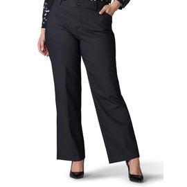 Lee Women's Plus Size Ultra Lux Comfort with Flex Motion Trouser Pant Black 26W, 26 Petite