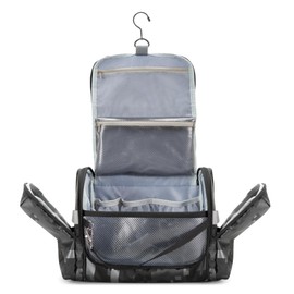 Prokva Kulturbeutel zum Aufhängen für Männer, Taktischer Dopp Kit Kulturbeutel, Großer Hygiene Organizer, Duschtasche für Camping im Freien, Schwarz Digital