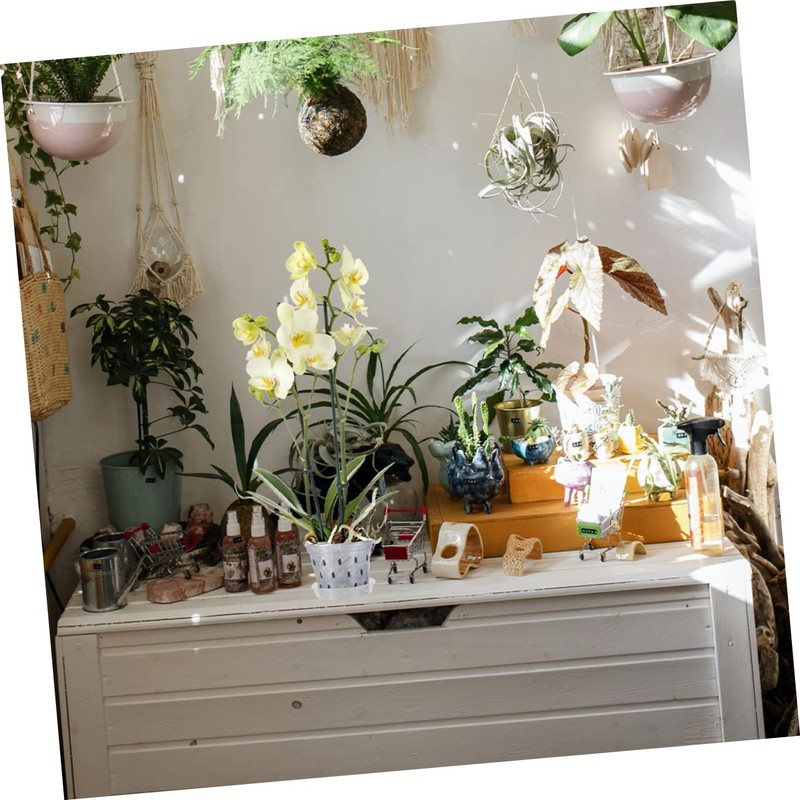 Abaodam 2 Sets Clear Plastic Orchid Pots of Breathable Planters