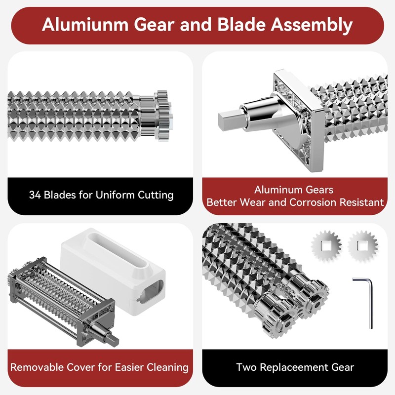 Meat Tenderizer Attachment for KitchenAid Stand Mixers, Aluminum alloy gears