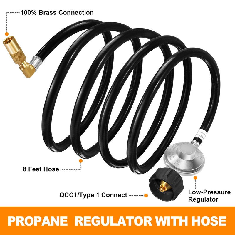 Gassaf 8 FT Propane Adapter Hose, Propane Adapter Replacement Parts