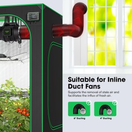 VIVOSUN Window Vent Kit, Portable AC Window Seal Kit, Fit with 4”/6” Ducting & 5.9” Hose for Sliding Window, Adjustable AC Vent Kit for Duct Fans, Air Conditioner, Dryer