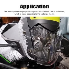 Shkalacar Motorcycle Headlight Protection, Acrylic Motorcycle Headlight Protective Cover with Mounting Screw, Impact-Resistant, Headlight Protection, Compatible with Tenere 700 2019-Present