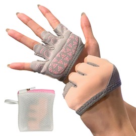 INSHAPER Women's Pocket Training Gloves, Muscle Training, Prevents Callus Hands, Inconspicuous Fitness Gloves, Weight Training (S, Pastel Pink)