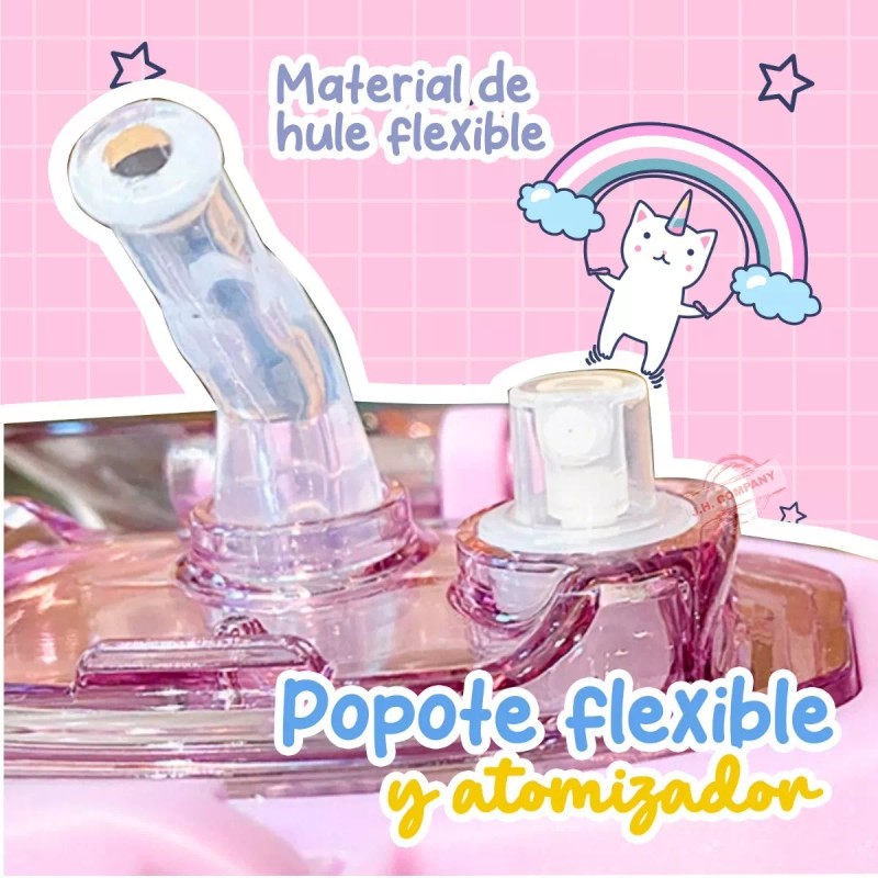 J.H. Company Cantimplora Botella Agua De Figuras Luz Led Kawaii