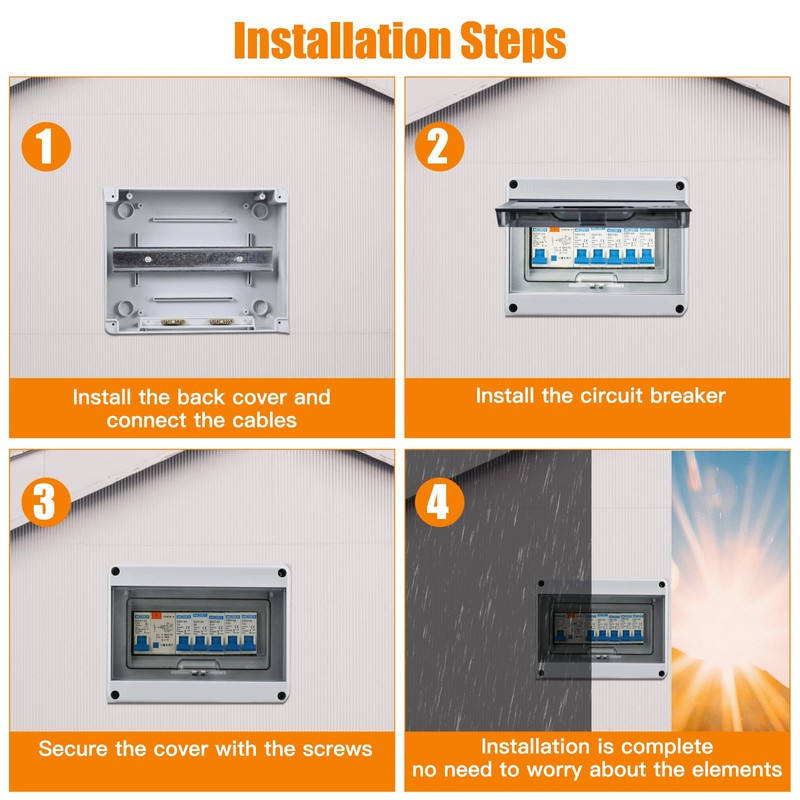 Waterproof Electrical Distribution Box, Dustproof Rainproof Junction Box, Ip65 8