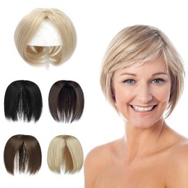 Yamel Hair Toppers for Women 2 Clips in Hair Pieces Multi-Dimensional Blonde Synthetic Straight Wiglets Hairpieces for Thinning Hair