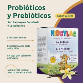 Biomiral Kiddylac Probioticos para Ninos, 6 Sobres de 5 g