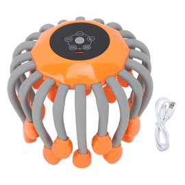 Electronic Claw Head Massager Intelligent Musical Sound Red Ray Decompression Vibration Claw Scalp Massager Orange