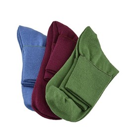 Sierra Socks Women's 100% Combed Cotton Ankle Turn Cuff 3 Pair Pack (8 (Fits Shoe Size 4.5-6), A1 (Wine/Blue/Green))