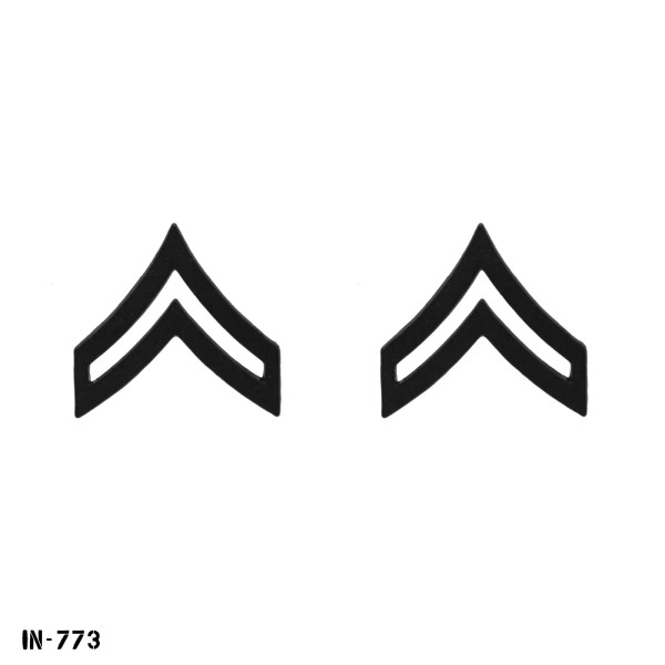 PAIR US Army Corporal E-4 CPL Chevron Pins ~ Black