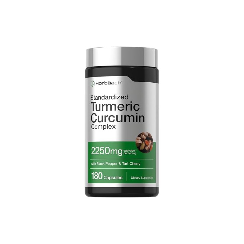 Horb Ach Suplemento Curcumina Cúrcuma 2250 180 Cápsulas Pimienta Negra