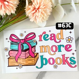 UV DTF DECALS, 4" height, Cup Decals, Cup Stickers, Cup Decor - Decal: #63C - Read More Books